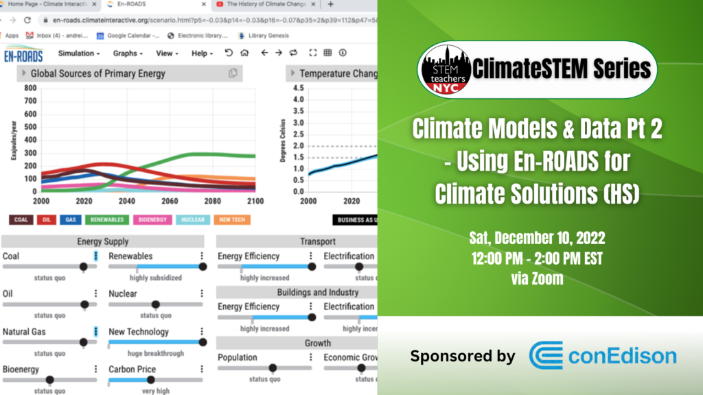 Climate Models & Data Part 2 – Using En-ROADS for Climate Solutions (HS)