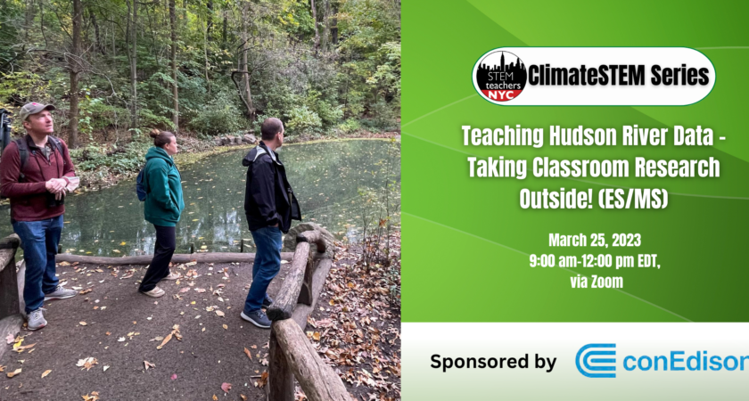 Teaching Hudson River Data – Taking Classroom Research Outside! (ES/MS)